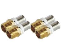 SOMATHERM FOR YOU - 5608-16-12 - Raccord droit Mâle à sertir pour tube Multicouche Ø 16 - Mâle 12/17 (3/8'') Permet de raccorder un tube Multicouche de diamètre Ø 16 Gris (Lot de 4)