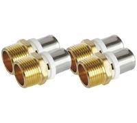 SOMATHERM FOR YOU - 5608-20-20 - Raccord droit Mâle à sertir pour tube Multicouche - Mâle 20/27 (3/4") Permet de raccorder un tube Multicouche de diamètre Ø20 Gris (Lot de 4)