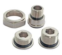 SOMATHERM FOR YOU, Adaptateur universel pour robinet de chauffage 3/8" - 1/2", compatible avec radiateurs 12/17 et 15/21, étanchéité intégrée, nickelé, pour eau chaude et froide