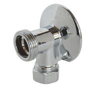 SOMATHERM FOR YOU, Applique murale chromée pour robinetterie, raccord M15/21 à M20/27, rosace Ø55mm, compatible tube cuivre Ø14mm, idéale pour eau chaude et froide