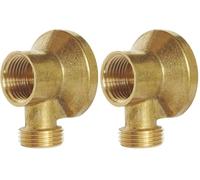 SOMATHERM FOR YOU, Applique murale en laiton brut pour robinet de puisage - Raccord Mâle-Femelle 1/2" - Fixation rapide par patte à vis - Durable et adapté à eau chaude/froide (Lot de 2)