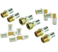 SOMATHERM FOR YOU - Assortiment de 10 Raccords à Sertir - Pour Tube Multicouche Ø16 - Inclut M12/17, M15/21, Écrou Tournant 15/21, Coudes et Tés Égaux - Profil H, RF, U