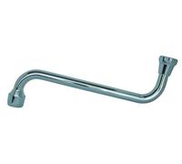 SOMATHERM FOR YOU, Bec dessous 200 mm avec écrou 15/21, chromé, aérateur intégré, pour eau chaude et froide, idéal pour robinetterie sanitaire, finition gris/argent