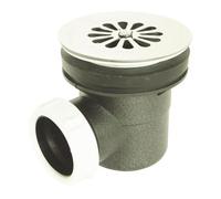 SOMATHERM FOR YOU, Bonde de douche NF Ø60mm, sortie horizontale, plastique, compatible receveurs grès, acier, acrylique, sortie à coller Ø40 ou à visser 40/49, grille inox