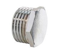 SOMATHERM FOR YOU, Bouchon en laiton chromé mâle 15/21 pour raccords de plomberie - Idéal pour réseaux d'eau sanitaire et chauffage - Étanchéité avec joint plat recommandée