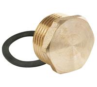 SOMATHERM FOR YOU, Bouchon M5/8 (17x23) en laiton nickelé avec joint plat intégré, idéal pour fermer ou mettre en attente une installation 17/23, auto-étanche et pratique