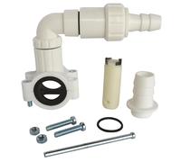 SOMATHERM FOR YOU, Bride de vidange coudée pour Tuyau PVC d'évacuation de Machine à Laver - Diamètre 32 à 40 mm - Joint intégré - Installation Facile avec Outil Auto-perceur Inclus