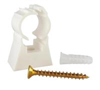 SOMATHERM FOR YOU, Clip de fixation simple pour tube 16mm - Lot de 10 - Inclus vis et chevilles - Idéal pour tous tubes de diamètre 16mm - Couleur blanche - Pratique et durable