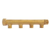 SOMATHERM FOR YOU, Collecteur laiton 4 départs Mâle 15/21, Entrée Femelle 20/27, Sortie Mâle 20/27, idéal pour installations sanitaires, pression 10 bar, température max 90°C