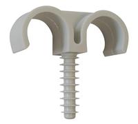 SOMATHERM FOR YOU - Collier Cheville Double Plastique pour Gaines Souples - Ø 25mm - Sachet 15 Pièces - Blanc - Installation Facile - Usage Plomberie et Électrique