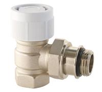 SOMATHERM FOR YOU, Corps thermostatique équerre 1/2" (15x21) en laiton nickelé, compatible avec têtes M30x1,5, étanchéité parfaite, idéal pour radiateurs avec raccordement 15/21