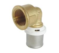 SOMATHERM FOR YOU, Coude à sertir pour tube multicouche Ø20 Femelle 15/21 - Raccord coudé à 90° - Compatible avec profils U, H, TH - Norme NF 545 - Sécurisé et facile à installer