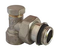 SOMATHERM FOR YOU, Coude de réglage nickelé 15/21 pour radiateurs, autoétanche avec joint torique intégré, compatible avec tous les orifices 15/21, gris/argent, eau chaude/froide