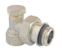 SOMATHERM FOR YOU, Coude de réglage nickelé à visser femelle 3/8" auto-étanche pour radiateurs, équilibrage du débit, installation facile, compatible avec tous les radiateurs 3/8"
