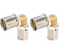 SOMATHERM FOR YOU, Coude égal à sertir PER Ø20 - Installation rapide et fiable - Acier inoxydable résistant à la corrosion - Compatible avec outils de sertissage H, U, RF - Norme NF (Lot de 2)
