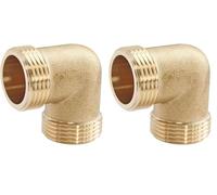 SOMATHERM FOR YOU, Coude laiton 90° Double Mâle 26/34 - Raccord plomberie pour eau chaude/froide - Compatible avec tous raccords laiton - Installation facile et étanchéité assurée (Lot de 2)