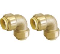 SOMATHERM FOR YOU, Coude laiton égal à clipser pour tubes cuivre, PER ou multicouche Ø14 mm, montage rapide et facile, raccord auto-étanche, durable, pression max 4 bars, température 90°C (Lot de 2)