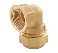 SOMATHERM FOR YOU, Coude laiton femelle 15/21 pour tube PE Ø20 - Raccord à serrage extérieur, joint torique EPDM, étanchéité optimale, résistant jusqu'à 20 bars, usage eau potable