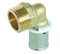 SOMATHERM FOR YOU, Coude mâle à sertir 15/21 pour tubes PER Ø16 - Installation rapide et fiable - Acier inoxydable résistant à la corrosion - Compatible avec outils H, U, RF - 10 bars max