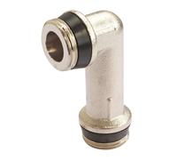 SOMATHERM FOR YOU, Coude réversible double M1/2 (15x21) en laiton nickelé avec joints coniques intégrés, étanchéité automatique, idéal pour raccordement de robinet thermostatique