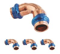 SOMATHERM FOR YOU, Courbe 90° en cuivre à sertir FF Ø16, raccord indémontable conforme EN1057, pression max 16 bars, température max 95°C, témoin de sertissage, joint EPDM (Lot de 4)