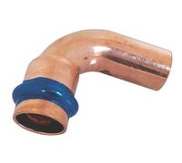 SOMATHERM FOR YOU, Courbe 90° en cuivre à sertir MF Ø12, raccord indémontable conforme EN1057, pression max 16 bars, température max 95°C, témoin de sertissage EPDM, profil V