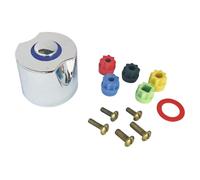 SOMATHERM FOR YOU, Croisillon ABS modèle Aurora pour robinetterie, avec jeu d'entraîneurs et vis inclus, compatible avec toutes les têtes de robinet, couleur gris/argent