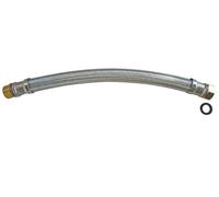 SOMATHERM FOR YOU, Flexible de chauffage 1" avec écrou tournant et raccord mâle, longueur 500 mm, DN26, tresses en acier galvanisé, tuyau EPDM, pression max 6 bars, température max 90°C