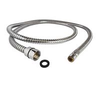SOMATHERM FOR YOU, Flexible de douchette pour mitigeur d'évier 1,50m - Agrafage métal chromé - Raccord 15/21 et Mâle 15/100 - Étanchéité avec joints plats fournis - EPDM