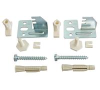 SOMATHERM FOR YOU, Kit de 2 fixations réglables pour radiateurs acier avec panneau à étrier - Inclus : 2 consoles, 2 vis (8x60 mm), 2 chevilles (10x60 mm), 2 systèmes anti-bruit
