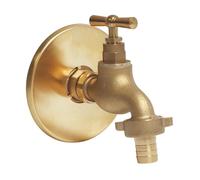 SOMATHERM FOR YOU, Kit Robinet d'arrosage orientable 90° avec Applique Murale en Laiton Brut, entrée mâle 15/21, Sortie 20/27, Installation Rapide, étanchéité assurée, Durable et esthétique