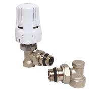 SOMATHERM FOR YOU - Kit Thermostatique 2 Pièces Équerre 1/2, Connexion Universelle M30x1,5, Raccordement 15/21, Étanchéité Coté Radiateur, Robinet Thermostatique, Coude de Réglage