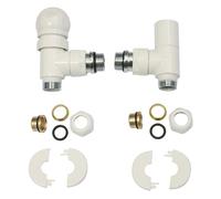 SOMATHERM FOR YOU, Kit thermostatisable 1/2" (15x21) blanc pour sèche-serviette, avec volant manuel et raccord pour tube cuivre 14 mm, installation facile et esthétique soignée