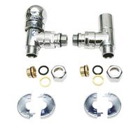 SOMATHERM FOR YOU, Kit thermostatisable 1/2" chromé pour sèche-serviette, avec vanne équerre, volant manuel et raccord cuivre 14 mm, installation facile et esthétique soignée