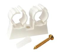 SOMATHERM FOR YOU, Lot de 10 clips de fixation double pour tubes de diamètre 16mm - Support robuste avec vis et chevilles incluses - Idéal pour tous vos projets de plomberie