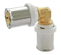 SOMATHERM FOR YOU - Lot de 10 Coudes Égaux à Sertir pour Tube Multicouche Ø20 - Multisertissage TH/H/U - Corps Laiton CW617N - Douille Acier Inoxydable - Fenêtre de Contrôle