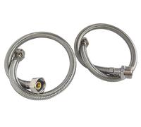 SOMATHERM FOR YOU, Lot de 2 flexibles sanitaires 1/2" - Longueur 300mm - Raccord mâle écrou tournant - Acier inoxydable tressé - Résistant, souple et facile à installer - Norme ACS