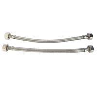 SOMATHERM FOR YOU, Lot de 2 flexibles sanitaires 1/2" - Longueur 300mm - Raccords écrous tournants - Acier inoxydable tressé - Résistance mécanique et anti-corrosion - Norme ACS