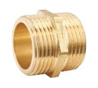 SOMATHERM FOR YOU, Mamelon laiton brut Double Mâle 15/21 - Raccord filetés pour eau chaude/froide - Installation facile, résistant à la corrosion, compatible avec tous raccords laiton