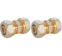 SOMATHERM FOR YOU, Manchon égal à visser pour tube multicouche Ø20 - Raccordement facile et rapide sans outil spécifique - Démontable, étanchéité par joints toriques - Pression max 10 bars (Lot de 2)