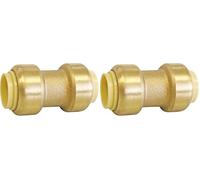 SOMATHERM FOR YOU, Manchon laiton à clipser pour tubes cuivre, PER ou multicouche Ø14 mm, montage rapide et facile, raccord auto-étanche, démontable, durable, pression max 4 bars (Lot de 2)