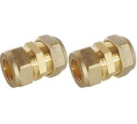 SOMATHERM FOR YOU, Manchon laiton réduit à compression pour tubes cuivre Ø16-Ø14, idéal pour raccordements plomberie, réseaux d'eau sanitaire et chauffage, durable et efficace (Lot de 2)