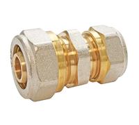 SOMATHERM FOR YOU - Manchon Réduit à Compression pour Tubes Multicouche Ø20-Ø16 - Montage Facile Sans Outil Spécifique - Gris/Argent - Raccord en Laiton avec Joints Toriques Intégrés