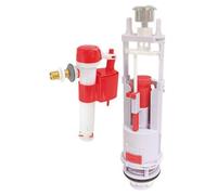 SOMATHERM FOR YOU, Mécanisme WC à étrier double poussoir NF avec robinet flotteur réversible, installation facile, réglable de 190 à 300 mm, 3/6 litres, garantie 10 ans - Taille : 190-300 mm