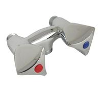 SOMATHERM FOR YOU, Mélangeur chromé entraxe 80 mm, M15/21 et M20/27, tête à clapet 18/150, sans raccords muraux, transformable en évier ou bain-douche, eau chaude/froide