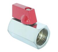 SOMATHERM FOR YOU, Mini vanne à sphère 1/4 de tour en laiton chromé, femelle-femelle 15/21, passage intégral Ø40 mm, idéale pour couper l'eau sans réduire le débit