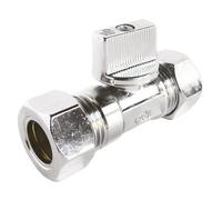 SOMATHERM FOR YOU, Mini vanne à sphère à visser pour tube cuivre 12/14 mm, montage facile sans soudure, en laiton nickelé, idéale pour eau sanitaire et chauffage