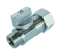 SOMATHERM FOR YOU, Mini vanne à sphère nickelée bicône Mâle 12/17 pour tube cuivre Ø12 mm - étanchéité fiable, idéale pour eau sanitaire, chauffage et air comprimé