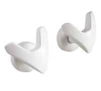 SOMATHERM FOR YOU, Patères V blanches pour sèche-serviette à visser - Lot de 2 - Fixation facile sur tubes plats - Idéal pour une déco pratique et élégante dans votre salle de bain