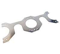 SOMATHERM FOR YOU, Platine double en acier inox pour fixation de boitiers à encastrer, entraxe 153 mm, prédécoupée pour transformation en 2 supports simples indépendants